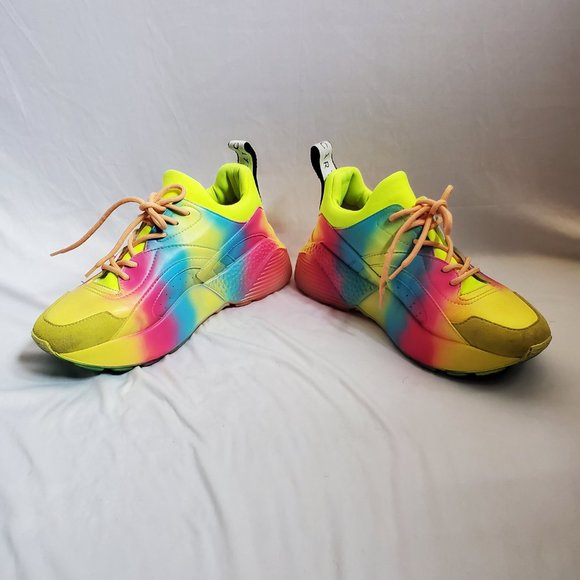 Stella McCartney Eclypse Printed Faux Leather Suede Exaggerated sole sneaker. - Picture 7 of 11